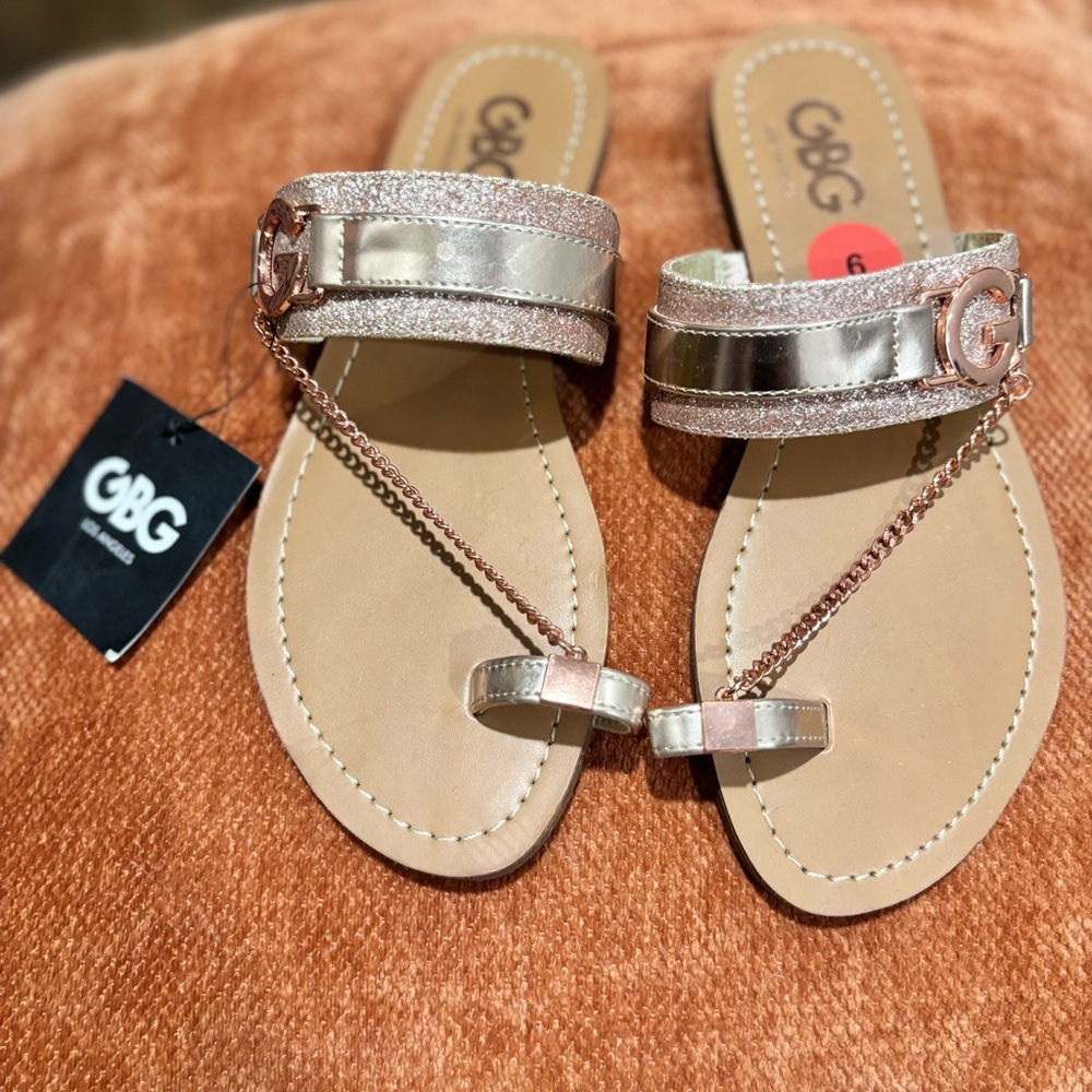 GBG Los Angeles Rose Gold Sandals